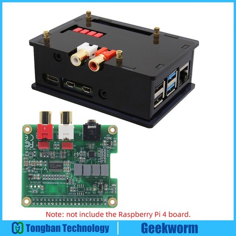 Raspberry Pi 4 PCM5122 HIFI Audio DAC Audio Card Expansion Board + Acrylic Case for Raspberry Pi 4 Model B Only ► Photo 1/6