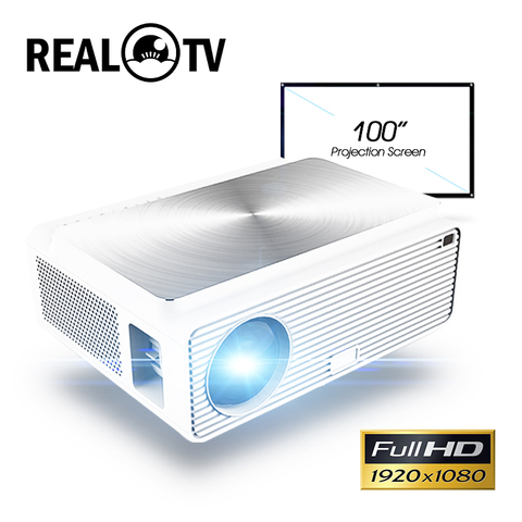 Real TV Q9 Full HD 1080P Projector 4K 6500 Lumens Cinema Proyector Beamer HDMI USB AV VGA with gift ► Photo 1/6