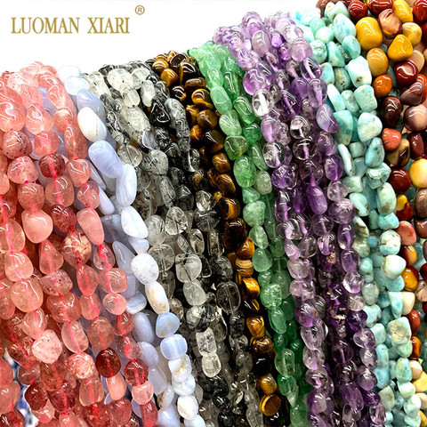 Wholesale 8-12 mm 100% Natural Agates Garnet  Amazonite Jades Amethysts grave Beads For Jewelry Making DIY Bracelet Necklace ► Photo 1/6
