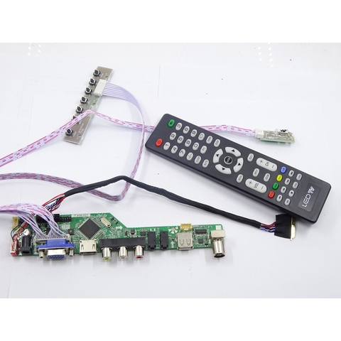 kit for LP156WH4 TL panel 1366X768 Controller board Kit remote 40pin LVDS LG display TV RF AV USB HDMI DVI VGA LED LCD ► Photo 1/6