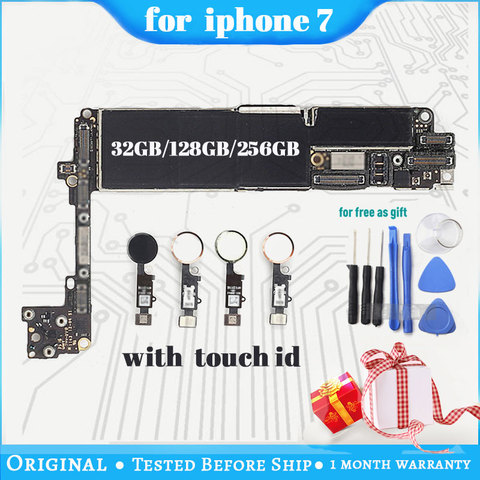 Factory unlocked Good Tested Motherboard for iphone 7 4.7inch motherboard, 32GB 128GB 256GB With/Without Touch ID Logic boards ► Photo 1/2