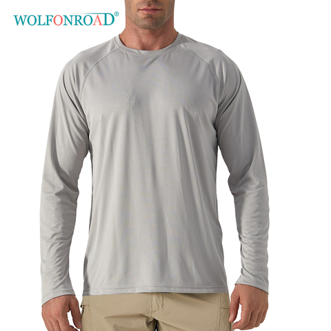 WOLFONROAD Outdoor Anti-UV Quick Dry Men's UPF 50 Long Sleeve T-Shirts Sun Protect Skin Fishing Hiking Sun Block Shirts Tops Men ► Photo 1/6