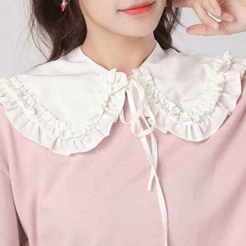 2022 Japanese Women Girls Lolita Doll Double Layer Ruffles Fake Collar Shoulder Wrap ► Photo 1/6