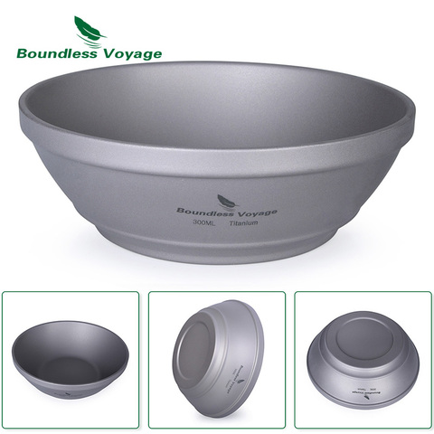 Boundless Voyage Outdoor Titanium Double-Wall 300ml Bowl Camping Hiking Ultralight Portable Cookware Tableware ► Photo 1/6
