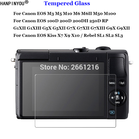 Fr Canon EOS M3 M5 M10 M6 M50 M100 100D 200D 250D RP R G1 G5 G7 G9 X Mark II III SL2 SL3 Tempered Glass 9H Screen Protector Film ► Photo 1/6