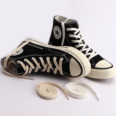 1Pair Classic Flat Shoelaces Canvas Sneakers Sports Shoes Laces Women And Men Shoelace Solid Double Flat White Black Shoelaces ► Photo 1/6