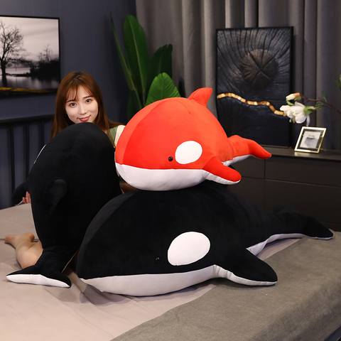 1pc 60-100CM Huge Killer Whale Plush Toys Creative Sleeping Pillow Stuffed Soft Animal Ocean Shark Dolls for Kids Boys Gift ► Photo 1/6