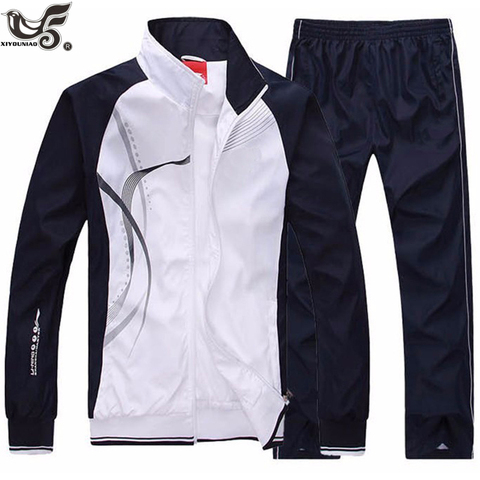 new Men's Set Spring Autumn Men Sportswear 2 Piece Sport Suit Jacket+Pant Sweatsuit Men Clothing basketball Tracksuit Set ► Photo 1/6