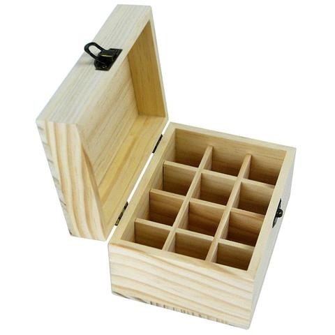 12 Slots Wooden Essential Oil Box Container Organizer Natural Solid Storage Case ► Photo 1/6