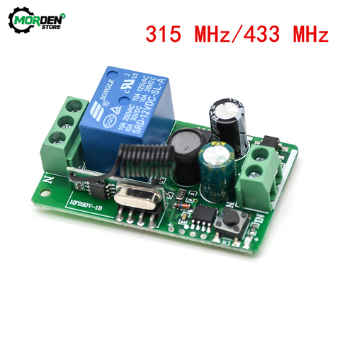 Smart Home AC 220V Relays Switch 10A 1 Ch Wireless RF Remote Control Receiver Relay Switch 315/433 MHz ► Photo 1/6