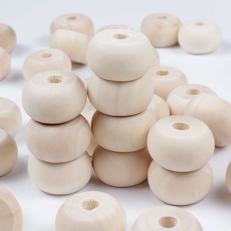 20mm 10-40Pcs Natural Spacer Ball Wooden Beads Necklaces for Jewelry Making Charm Unfinished DIY Round Wooden Beads Accesories ► Photo 1/6