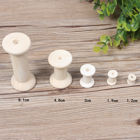 10 Pcs/Set Wooden Spools Vintage Style Reels Organizer for Sewing Ribbons Twine Wood Crafts Tools Thread Wire Spool Accessories ► Photo 1/6