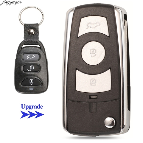 Jingyuqin Remote Car Key Case Shell For Hyundai Elantra Sonata Santa For Kia Carens 4 Buttons Modified Flip Fob ► Photo 1/5