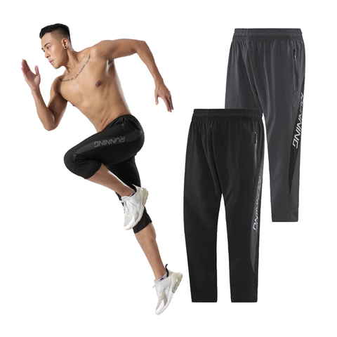 Men Training Cropped Pants Quick Dry Prints Bodybuilding Pants Patchwork Fitness 7 Points Pant Man Running Sweatpant ► Photo 1/6