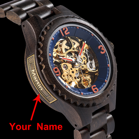 Custom logo Mechanical Watch Men bobo bird Personalized Chronograph ManWrist  Watchs Anniversary Birthday Christmas Gift for Him ► Photo 1/6