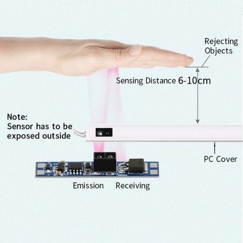 Led ir sensor switch proximity short distance12v/24cupboard for Linear  strip aluminum profile ir sensors Hand sweep switch ► Photo 1/6