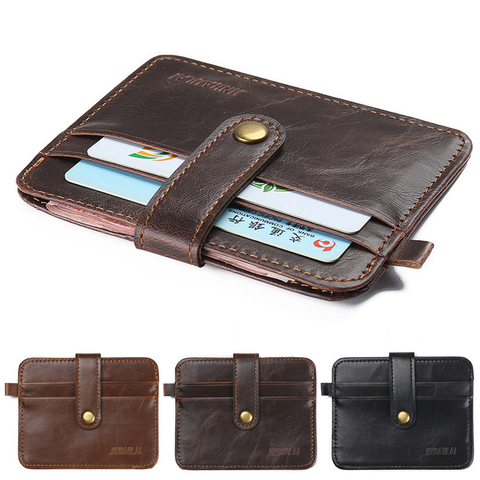 Sell at a loss! Men's Faux Leather Small ID Credit Card Business Wallet Holder Slim Pocket Case New ► Photo 1/6