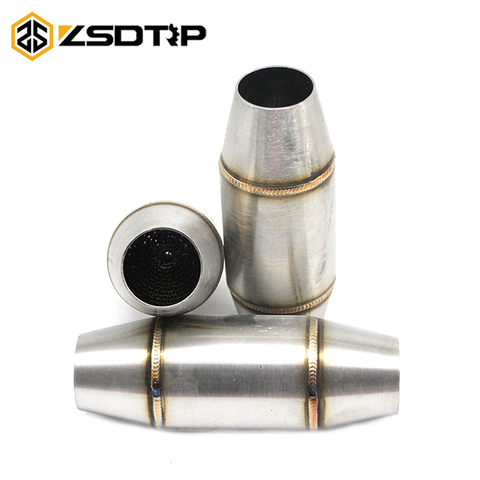 ZSDTRP Universal Motorcycle Exhaust Catalyst Mid Pipe 35MM Modified Muffler Expansion Chamber Sports Escape Katalysator Motorrad ► Photo 1/6