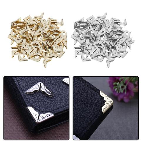 100pcs Tone Scrapbooking Albums Corner Protectors Card File Menu Metal Book Laptop Corner Protector Scrapbooks,Photo Albums ► Photo 1/6