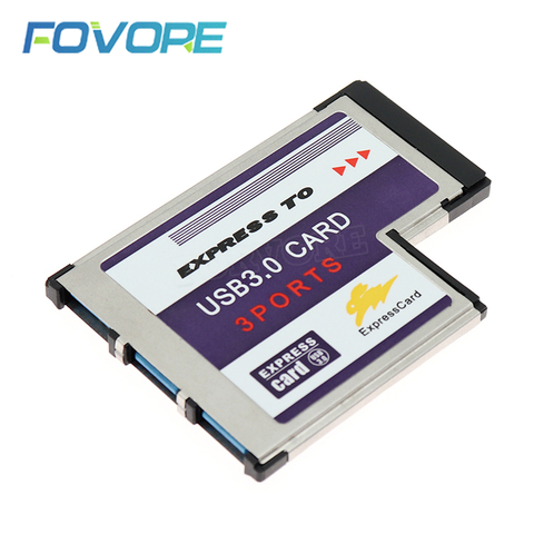 USB Expresscard expansion Card 3 port USB 3.0 Expresscard 34 54 mm expansion Card expresscard to USB adapter USB express Card co ► Photo 1/6