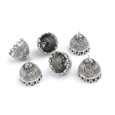10pcs Tibetan Silver Alloy 16mm Carved Heart Tassels End Caps Beads Pendant For Bracelet Necklace Jewelry Findings Making ► Photo 1/4