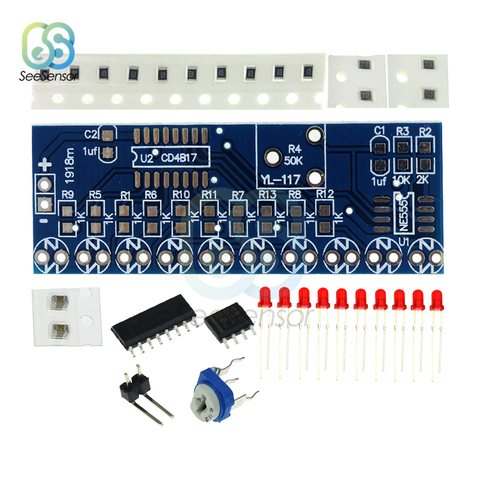 NE555+CD4017 Light Water Flowing Light LED Module DIY Kit Running Light Drive Smart Electronics Kits ► Photo 1/6