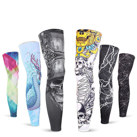 One Pair Sports Safety Quick Dry Leg Sleeves Anti UV Ice Silk Leggings Cover Cycling Leg Warmer Sports Leggings Running Soccer ► Photo 1/6