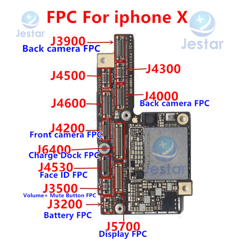 5pcs/lot J3900 J4500 J4300 J4000 J4600 J4200 J6400 J4530 J3500 J3200 J5700 FPC connector for iphone X on board ► Photo 1/3