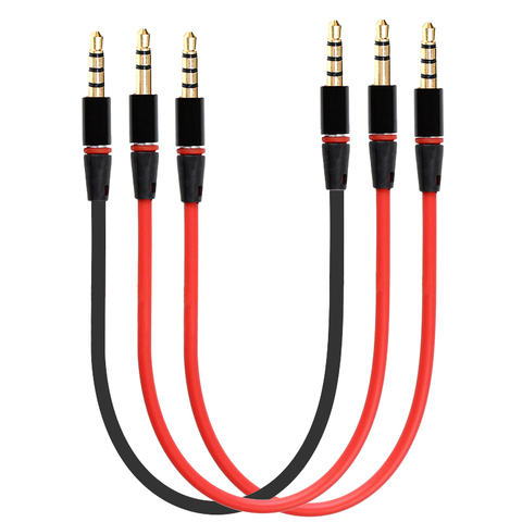 Universal ipod aux 4 Pole 3 Pole 3.5mm male to male MP3 MP4 aux audio aux stereo cable 30cm ► Photo 1/6