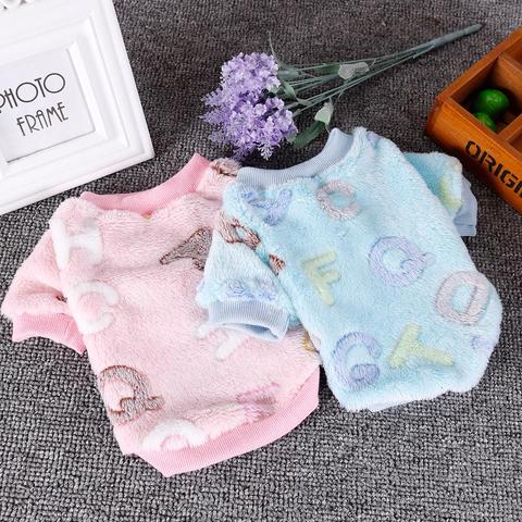 Chihuahua Puppy Clothes for Small Dogs Pink Fleece Soft Dog Clothing Outfit Pajamas Winter Pug Pet Clothes Blue S M L for Yorkie ► Photo 1/6