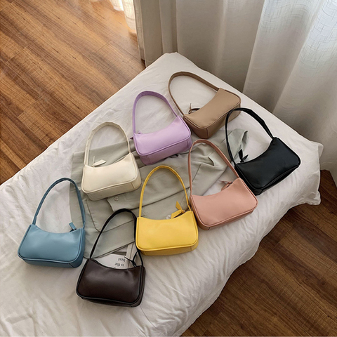 Vintage PU Leather Women Underarm Bag Fashion Design Ladies Flap