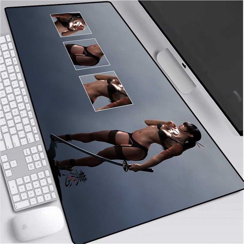 Mairuige Game Mouse Pad Sexy Knife Girl Large Mouse Pad Player Anime Girl Laptop Mousepad Pad Desk Rest Surface Pad Gaming Desk ► Photo 1/6