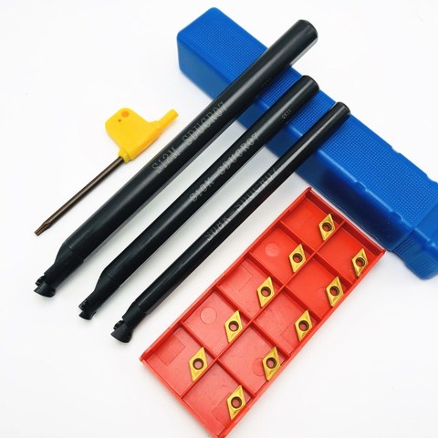 3PCS S08K-SDUCR07 S10K-SDUCR07 S12M-SDUCR07 95-degree spiral turning tool holder boring bar + 10PCS DCMT070204 carbide tools ► Photo 1/6