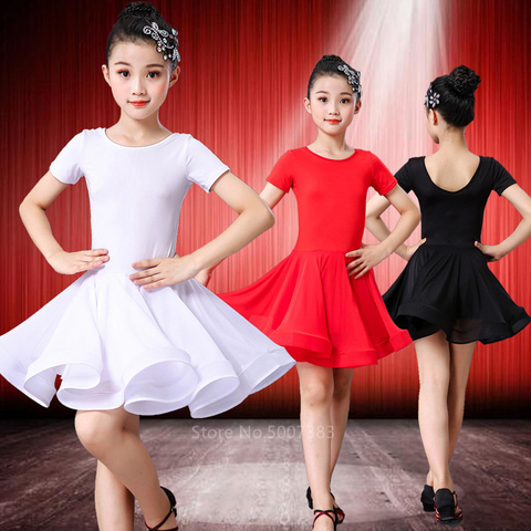 Girl Latin Dance Dress Ballroom Children Dance Costume Salsa Black Kids Red Tango Dresses Dancing Stage Performance Clothing ► Photo 1/6