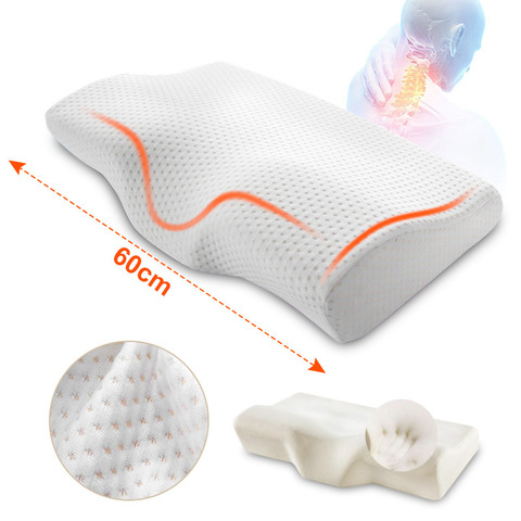 Orthopedic Memory Foam Pillow 60x35cm Slow Rebound Soft Memory Slepping Pillows Butterfly Shaped Relax The Cervical For Adult ► Photo 1/6