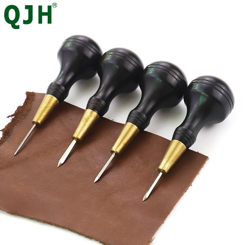 Diamond Shape Stitching Awl Ebony Blackwood Handle Leather Craft Sewing Awl Handmade Sewing Tools DIY Stitcher Taper ► Photo 1/6