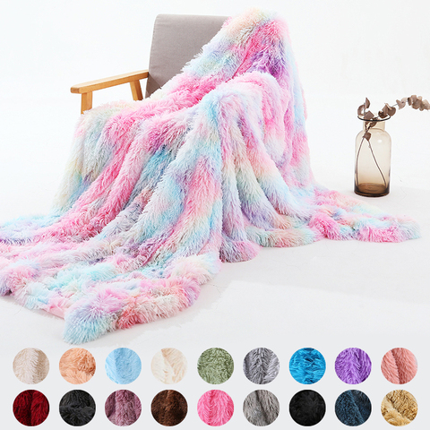 XC USHIO Super Soft Long Faux Fur Coral Fleece Blanket Warm Elegant Cozy With Fluffy Sherpa Throw Blanket Bed Sofa Blankets Gift ► Photo 1/6