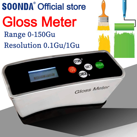 Gloss meter Paint Ink Tiles Stone Surface Gloss Measure Wood Paper Plastic Metal Surface Gloss Tester 0-150Gu 0.1Gu ► Photo 1/6