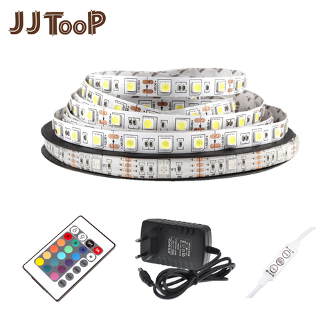 DC 12V LED Strip Light Tape Flexible Diode Ribbon SMD 5050 2835 RGB 24Key 44Key Power Remote Waterproof Lighting 1M 2M 3M 4M 5M ► Photo 1/6