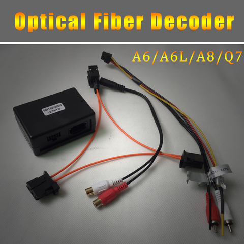 audio box a6 a8 q7 C6 fiber box for audi 2005-2009 aux car optical fiber decoder box adptor external sound input ► Photo 1/6