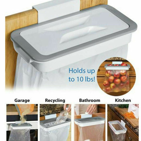 1Pc Plastic Cabinet Trash Bag Rack with Lid Closet Hanging Organizer Garbage Bag Holder Bathroom Kitchen Accessories ► Photo 1/6