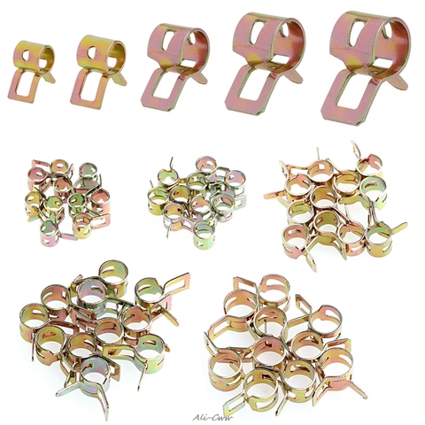 50Pcs 5/6/7/8/9mm Spring Clip Fuel Line Hose Water Pipe Air Tube Clamps Fastener ► Photo 1/6