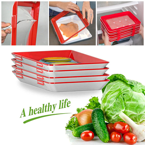 Creative Food Preservation Tray Stackable Food Fresh Tray Magic Elastic Fresh Tray Reusable Food Storage Container ► Photo 1/6