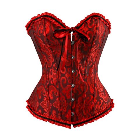 Women Overbust Corset Erotic Sexy Lace Floral Corset Bustier Lingerie Top Brocade Victorian Fashion Body Shaper Corsers ► Photo 1/6