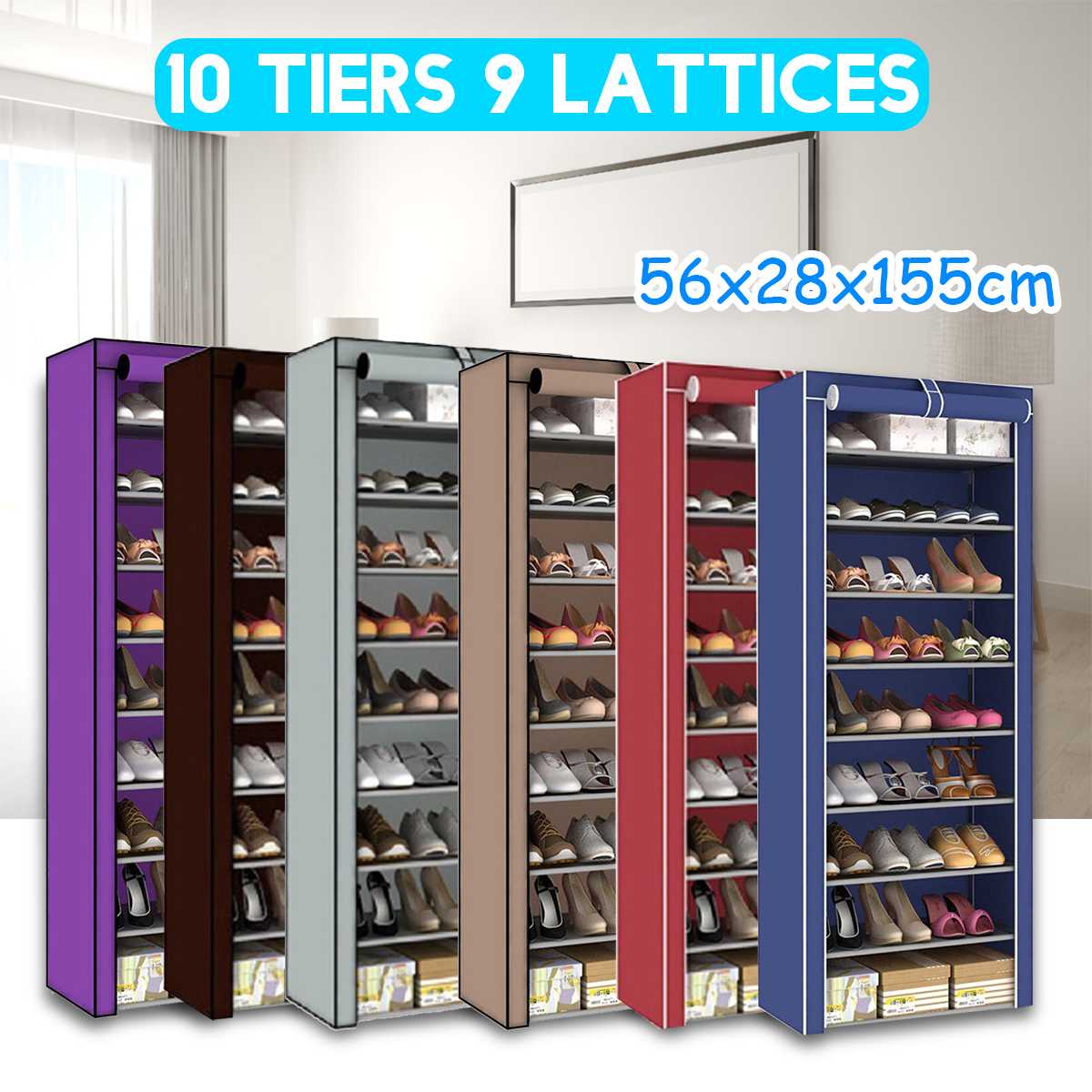 3 Tiers 9 Pairs Shoe Rack Cabinet Storage Organizer Home Holder Shelf Wall Tower 
