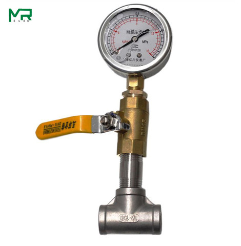 Yn60 water pipe installation pressure gauge matching tee elbow pressure instrument 1.6mpa1mpa4 branch pipe socket ► Photo 1/4