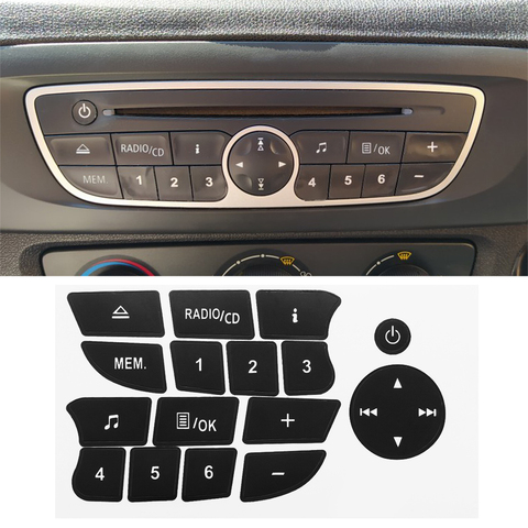 New Car Button Repair Stickers CD Radio Audio Button Repair Decals Stickers For Twingo For Renault Clio and Megane 2009-2011 ► Photo 1/5