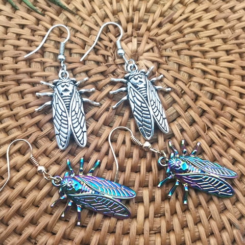 New Design!Psychedelic Cicada Lucky Insect Earrings, Unique Earrings,Super Cute ► Photo 1/6
