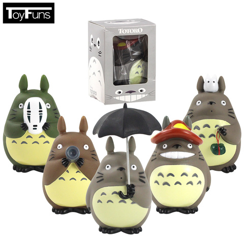 12-16cm 5 Styles My Neighbor Totoro Miyazaki Hayao Anime PVC Action Figure Wth Umbrella Mask hat Model Kids Toys Gift Brinquedos ► Photo 1/6
