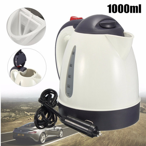 1000ML Car Hot Kettle Portable Water Heater Travel Auto 12V/24V